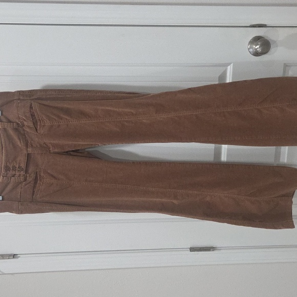 Plugg Brown Corduroy Womans Suit Cropped Jacket & Flare Pants, Size 7/Lg - Picture 7 of 10